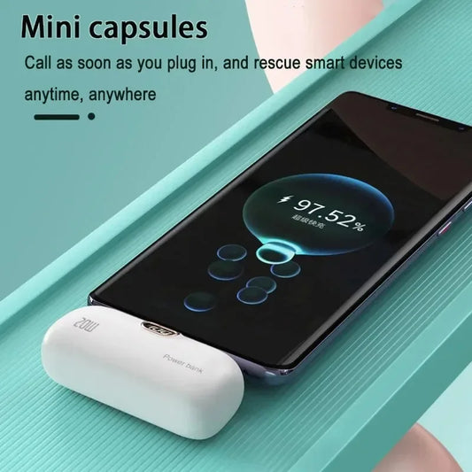 Cargador portátil externo carga rápida para IPHONE y tipo C