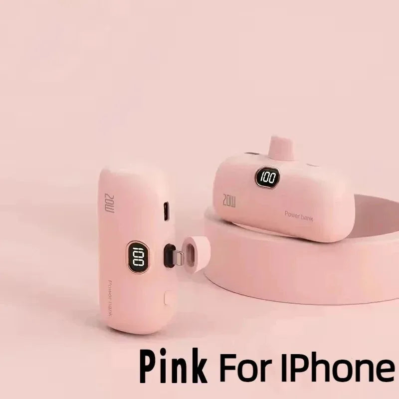 Cargador portátil externo carga rápida para IPHONE y tipo C