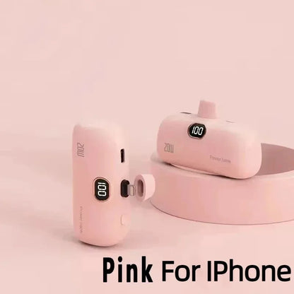 Cargador portátil externo carga rápida para IPHONE y tipo C