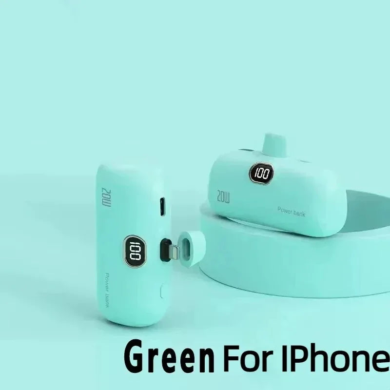 Cargador portátil externo carga rápida para IPHONE y tipo C