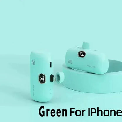 Cargador portátil externo carga rápida para IPHONE y tipo C