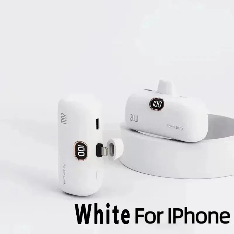Cargador portátil externo carga rápida para IPHONE y tipo C
