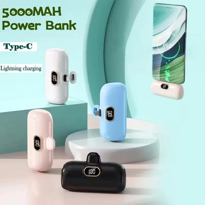 Cargador portátil externo carga rápida para IPHONE y tipo C