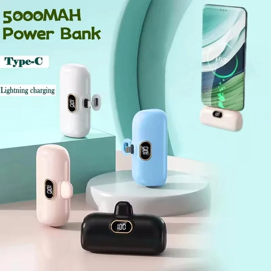 Cargador portátil externo carga rápida para IPHONE y tipo C
