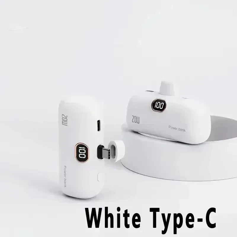 Cargador portátil externo carga rápida para IPHONE y tipo C