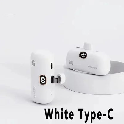 Cargador portátil externo carga rápida para IPHONE y tipo C